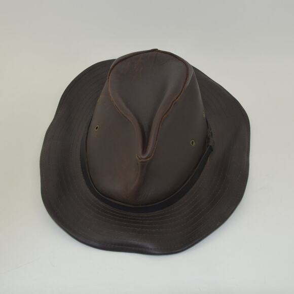 Henschel Hat Co. USA Dark Brown Oiled Leather Size M Cowboy - Picture 12 of 15